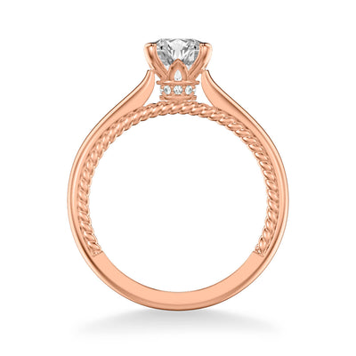 Cameron Contemporary Solitaire Rope Diamond Engagement Ring
