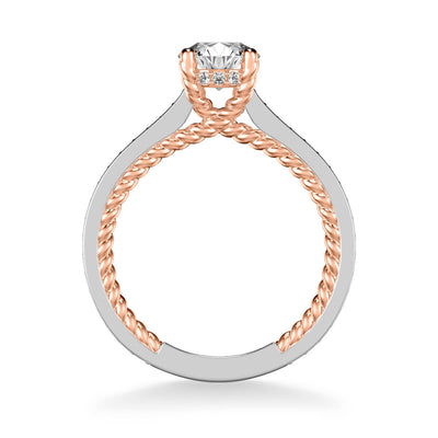Keira Contemporary Side Stone Rope Diamond Engagement Ring