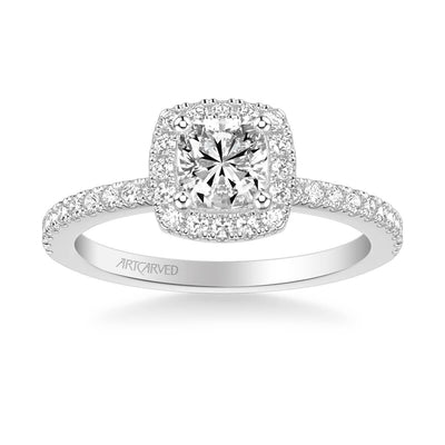 Molly Classic Cushion Halo Diamond Engagement Ring