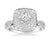 Kendra Contemporary Double Cushion and Round Halo Twist Diamond Engagement Ring
