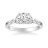 Heather Contemporary Side Stone Floral Diamond Engagement Ring