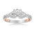 Anouk Lyric Collection Contemporary Side Stone Floral  Diamond Engagement Ring