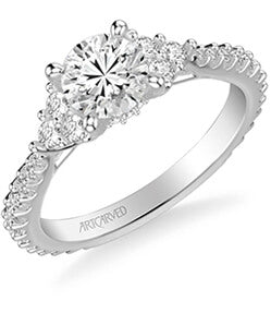 Clio Classic Three Stone Diamond Engagement Ring