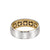 7MM Men's Contemporary Wedding Band - Bright Brush Finish and Round Edge with Inside Diamond Pattern and Rope Edge