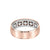 7MM Men's Contemporary Wedding Band - Bright Brush Finish and Round Edge with Inside Diamond Pattern and Rope Edge