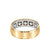 7MM Men's Contemporary Wedding Band - Bright Brush Finish and Round Edge with Inside Diamond Pattern and Rope Edge