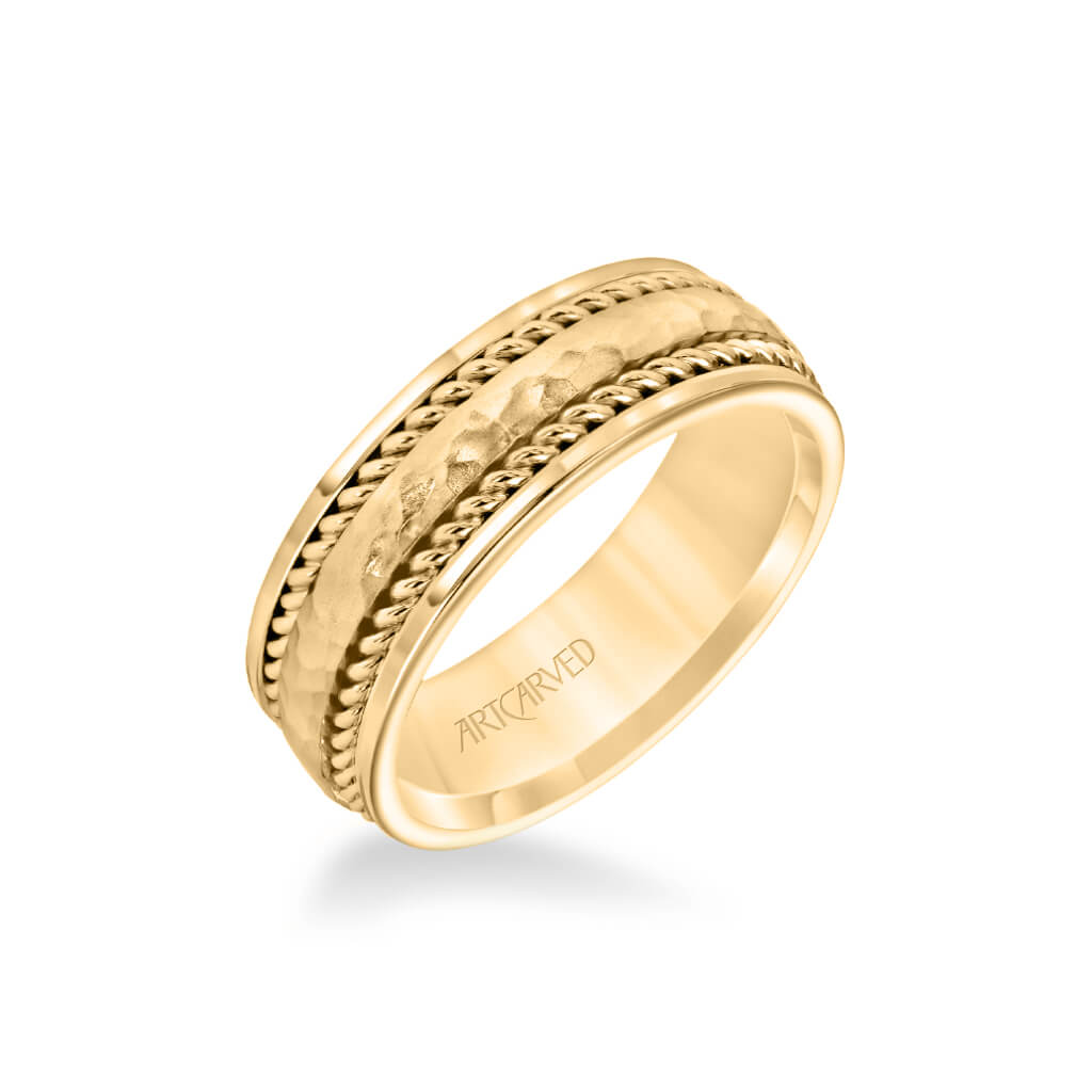 PROFESSIONAL GOLDSMITHING 彫金 アラン・リヴィア 8MM Men's Contemporary Wedding Band - Bright Brush Finish