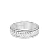 7MM Men's Classic Wedding Band - Swiss Cut Engraved Design with Milgrain and Round Edge