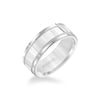 8MM Men's Classic Polished Wedding Band - Polished Finish with Milgrain Detail and Round Edge