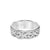 7.5MM Men's Wedding Band - Intricated Engraved Open Scroll Design with Milgrain and Flat Edge