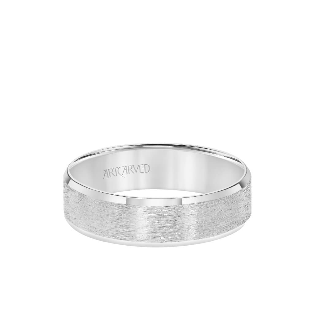 6MM Men&#39;s Classic Wedding Band - Satin Finish and Bevel Edge