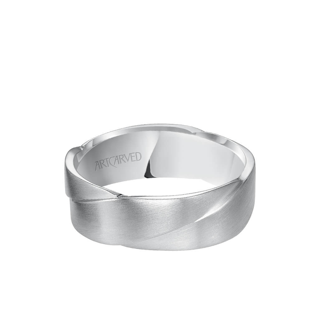 7MM Men&#39;s Wedding Band - Woven Design with Satin Finish