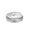 7.5MM Men's Classic Wedding Band - Domed Crystalline Finish and Flat Edge