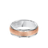 7.5MM Men's Classic Wedding Band - Domed Crystalline Finish and Flat Edge