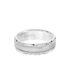 6.5MM Men's Wedding Band - Wire Emery Finish with Textured Vintage Design and Milgrain Bevel Edge