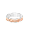 6.5MM Men's Wedding Band - Engraved Paisley Design with Milgrain Detail and Round Edge