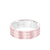 6.5MM Men's Wedding Band - White Gold Brush Finish with Rose Gold Cut Center with Rose Gold Interior and Round Edge