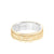 6MM Men's Wedding Band - Brush Finish with Polished Cuts and Milgrain Accents with Yellow Gold Interior and Flat Edge