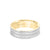 6.5MM Men's Wedding Band - Yellow Gold Coin Finish with Flat Cuts with White Gold Interior and Flat Edge