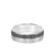 7MM Men's Wedding Band - Satin Soft Sand Finish with Textured Black Rhodium and Flat Edge