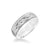 7MM Men's Wedding Band - Brush Finish with Swiss Cut XO Design with Milgrain Detail and Round Edge