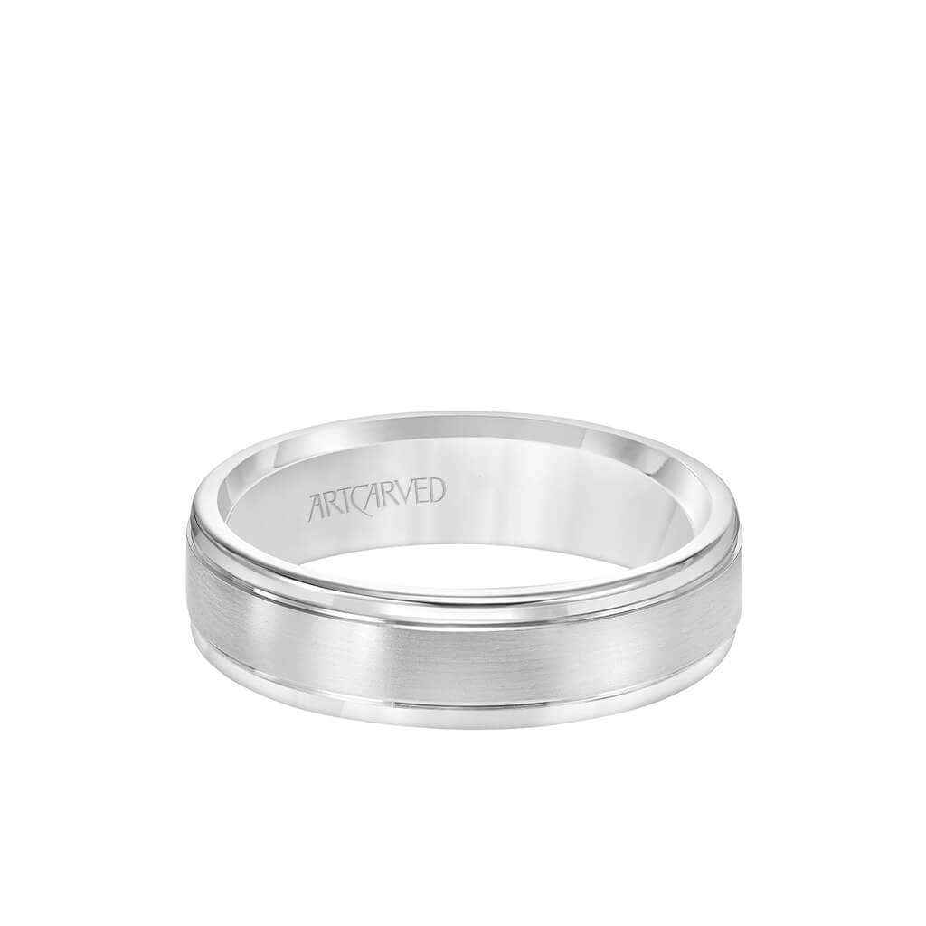 6MM Men&#39;s Classic Wedding Band - Brush Finish and Round Edge