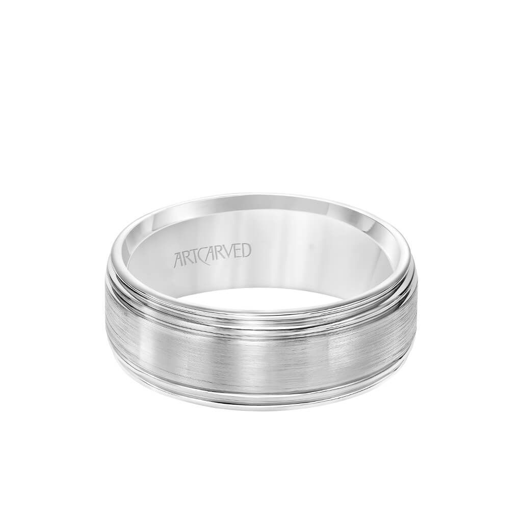 8MM Men&#39;s Classic Wedding Band - Satin Finish and Round Edge