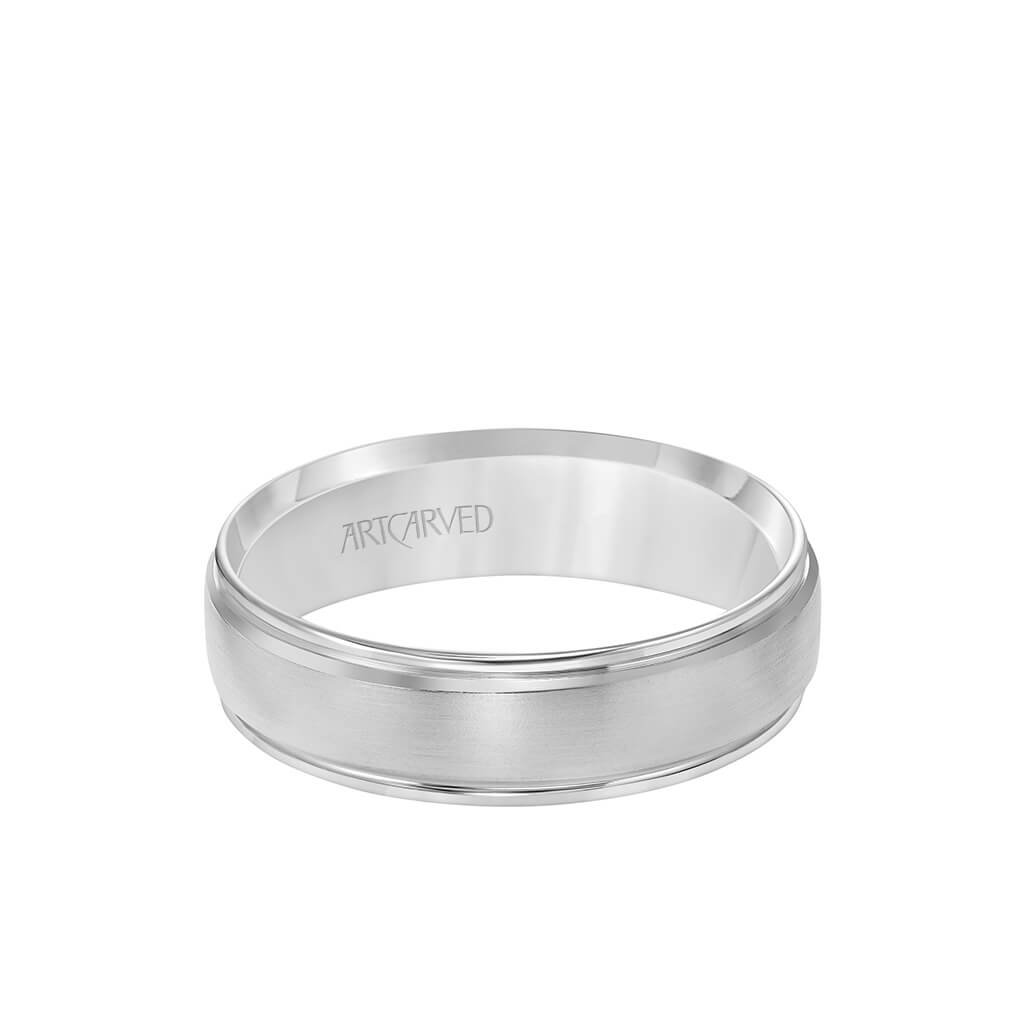 6MM Men&#39;s Classic Wedding Band - Bright Brush Finish and Round Edge