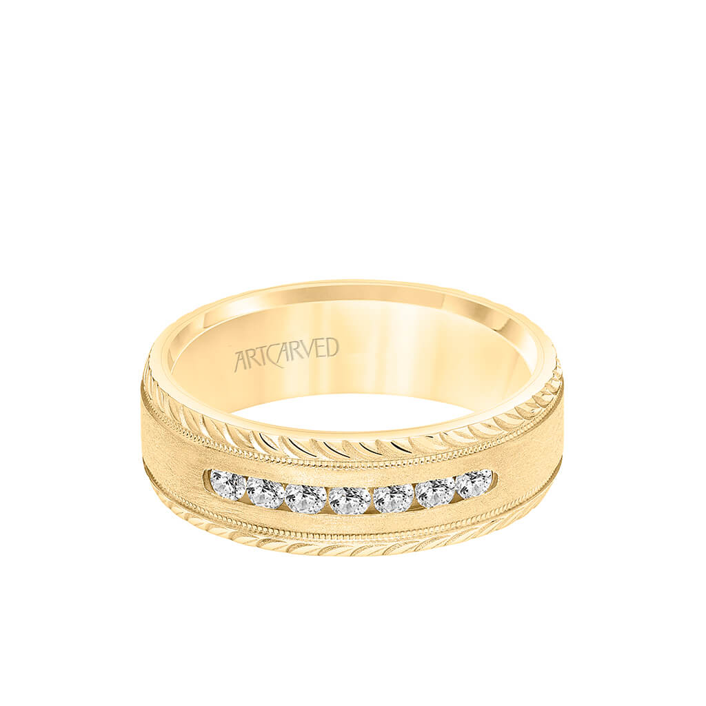 7MM Men's Seven Stone Diamond Wedding Band - Crystalline