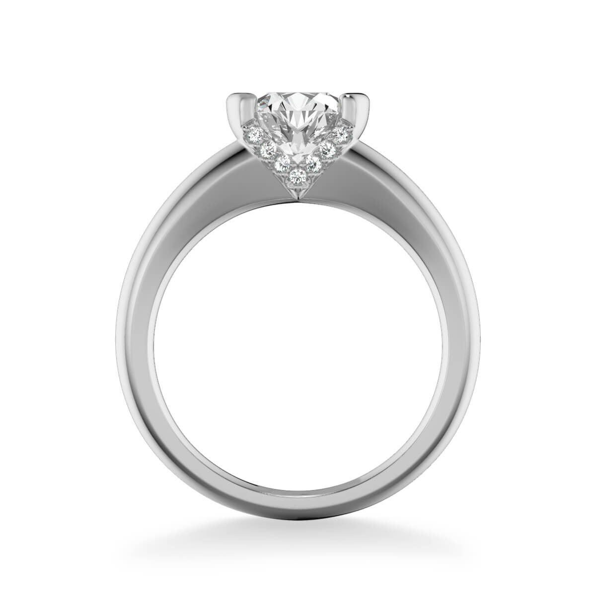 Bezel Cathedral Solitaire Engagement Ring - Edwin Novel Jewelry Design