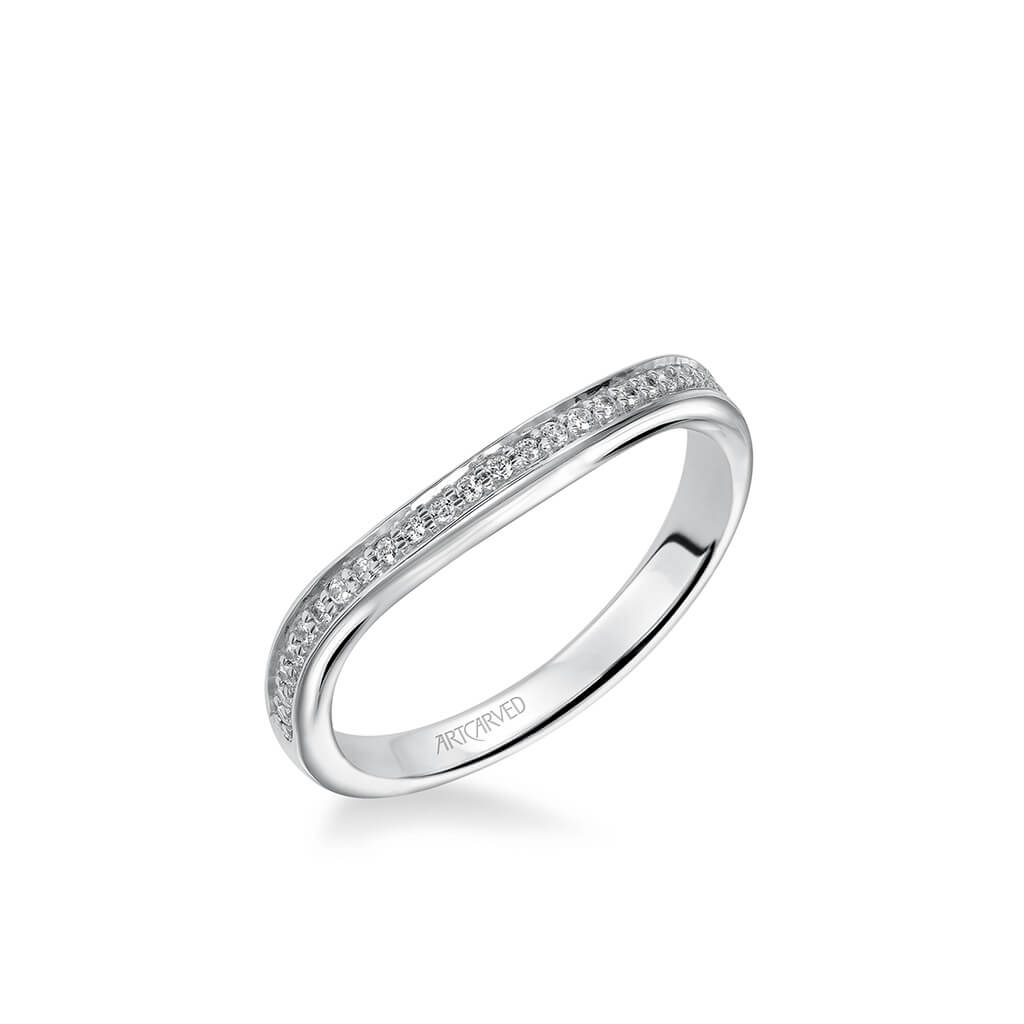 Art carved diamond wedding bands Clearance