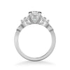 Adeline Contemporary Side Stone Floral Diamond Engagement Ring