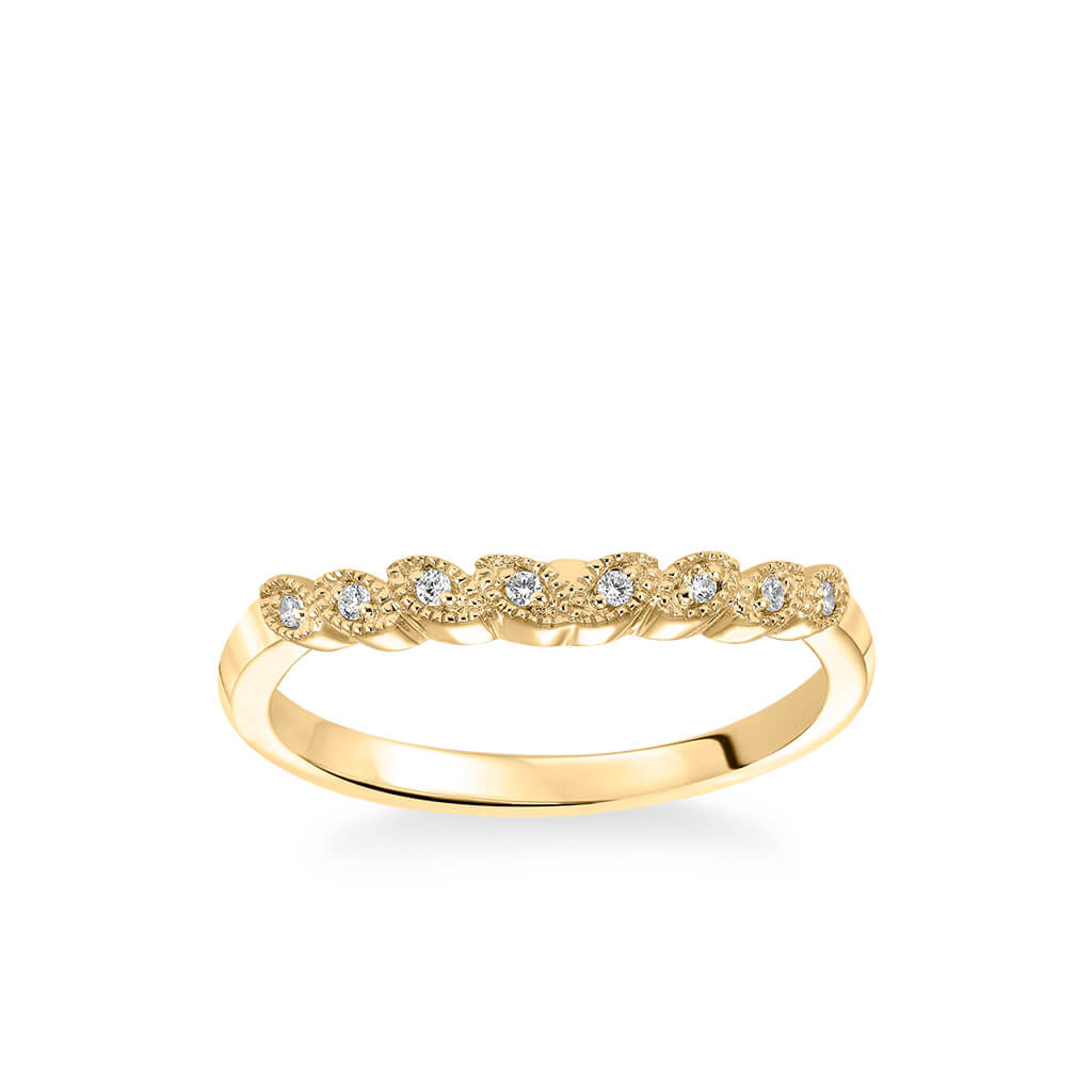 Adeline Contemporary Diamond and Milgrain Floral Wedding