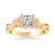 Corinne Contemporary Side Stone Floral Diamond Engagement Ring