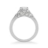 Corinne Contemporary Side Stone Floral Diamond Engagement Ring