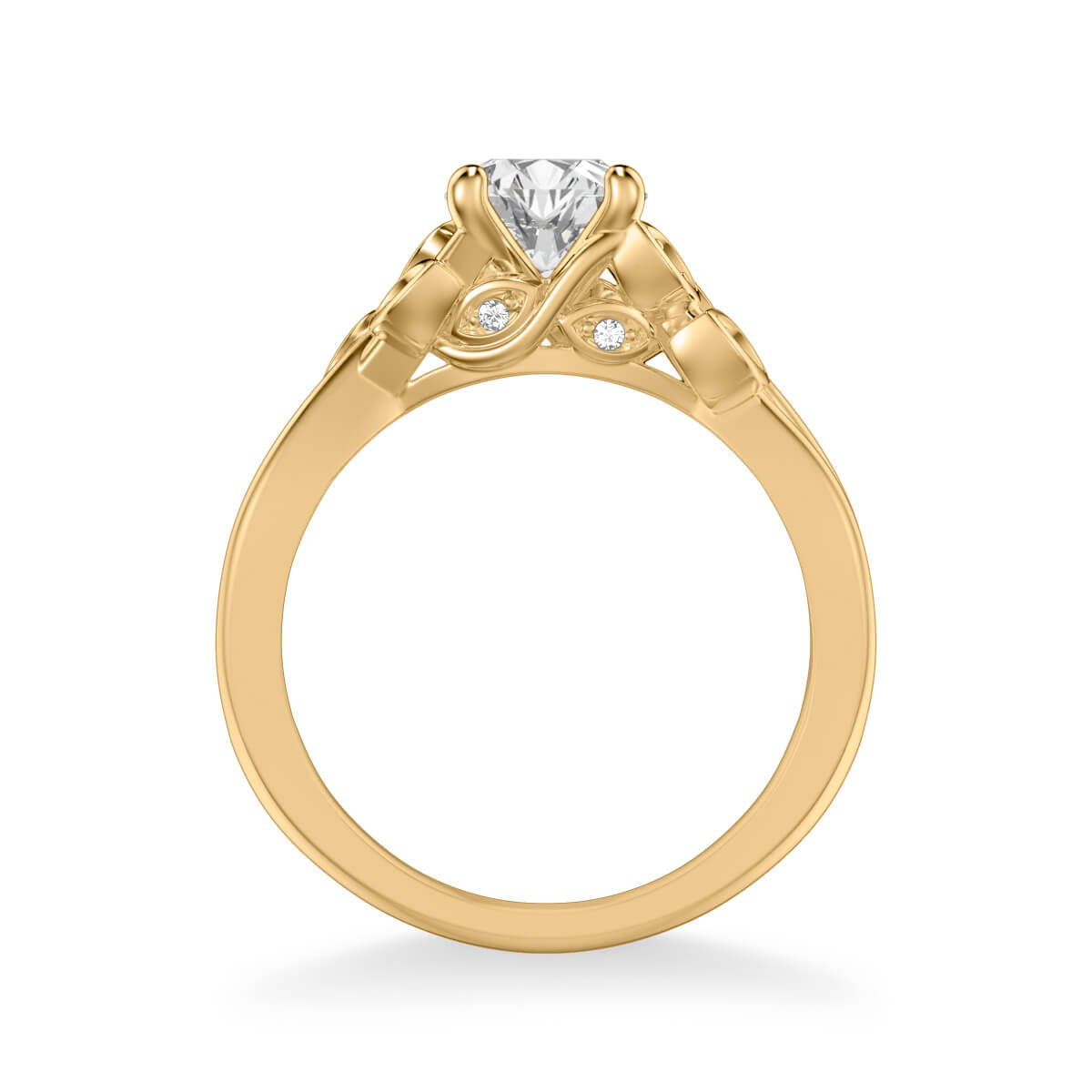 Corinne Contemporary Side Stone Floral Diamond Engagement