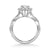 Bella Contemporary Cushion Halo Round Center Twist Diamond Engagement Ring