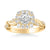 Bella Contemporary Cushion Halo Round Center Twist Diamond Engagement Ring