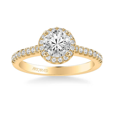 Layla Classic Round Halo Diamond Engagement Ring