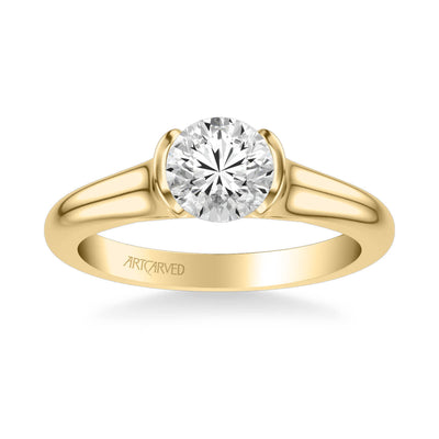 April Contemporary Solitaire Bezel Diamond Engagement Ring