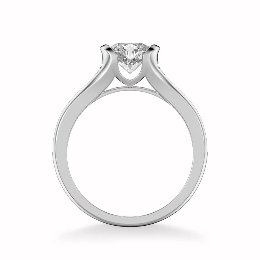 Carina Contemporary Side Stone Bezel Diamond Engagement Ring