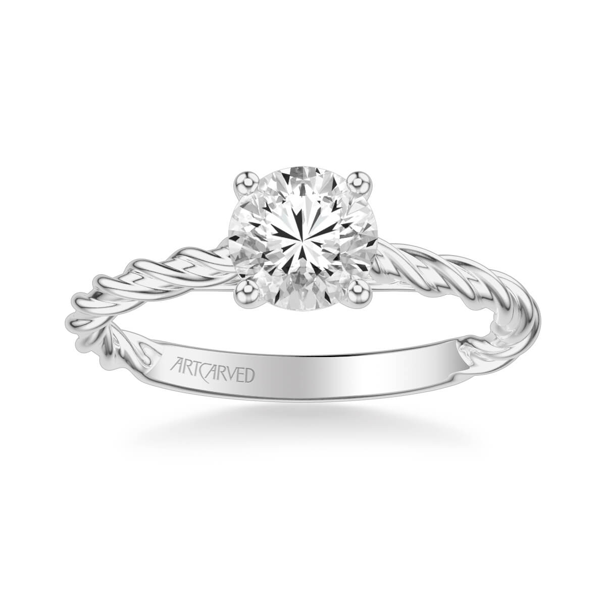 Modern Knot Edgeless Pave Engagement Ring #102374 - Seattle