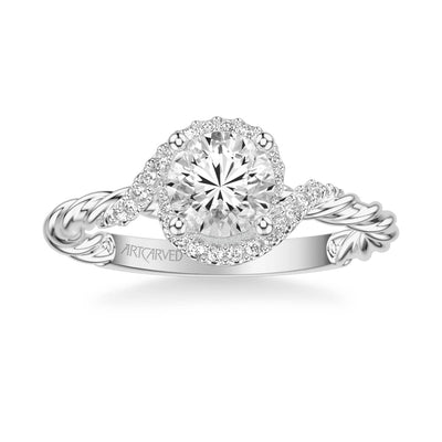 1.00 carat 18K White Gold - Amor Etched Rope Engagement Ring at Best Prices  in India | SarvadaJewels.com