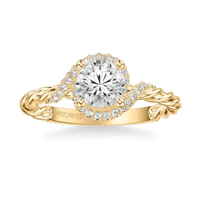 Rope Band Cathedral Solitaire Engagement Ring - Marina – Moissanite Rings