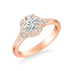 Farrah Vintage Round Halo Diamond Engagement Ring