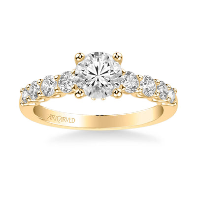 Leandra Classic Side Stone Diamond Engagement Ring