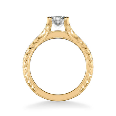 Zoya Vintage Side Stone Diamond Engagement Ring
