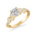 Milena Contemporary Side Stone Floral Diamond Engagement Ring