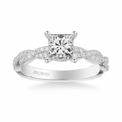 Madeleine Contemporary Side Stone Twist Diamond Engagement Ring
