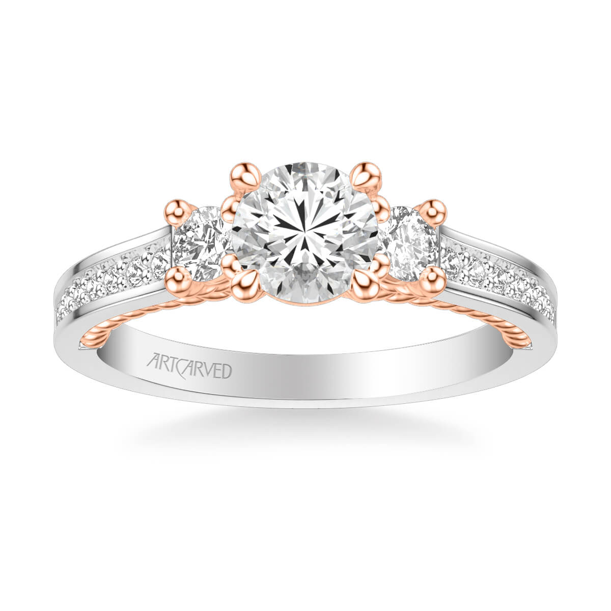 Swan 3 Stone Engagement Ring